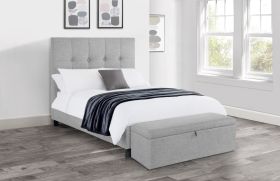 Julian Bowen Sorrento High Headboard Bed in Light Grey