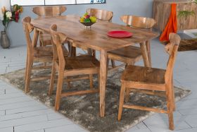 Shimla 135cm Dining Table in Natural Wood 