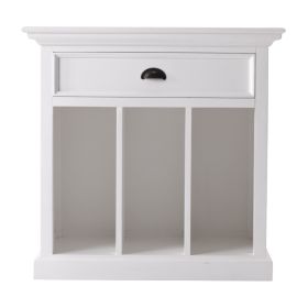 Halifax Grand Coastal Bedside Table with Dividers in Brilliant White