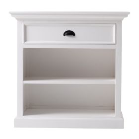 Halifax Grand Coastal Bedside Table with Shelves in Brilliant White