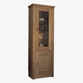Torino 1 Door  Solid Oak/Glass Bookcase/Display Cabinet