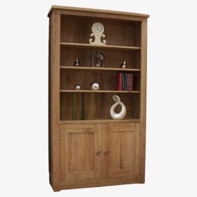 Torino Solid Oak 2 Door Bookcase