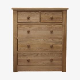 Torino 2+3 Chest of Drawers in Solid Oak
