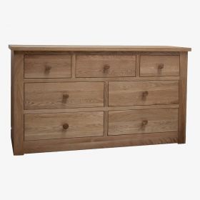 Torino Solid Oak 7 Drawer Wide Chest