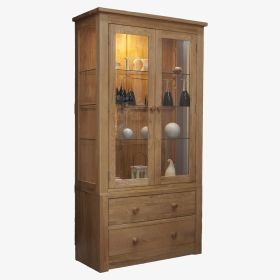 Torino Solid Oak Glass Display Unit