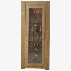 Trend 1 Door Bookcase/Display Cabinet in Solid Oak