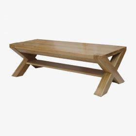 Trend Solid Oak X-Leg 4 x 2 Coffee Table
