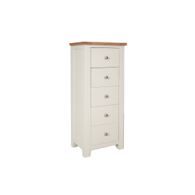 Boston Ivory Bedroom 5 Drawer Ivory Tallboy
