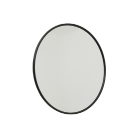 Black Large Circular Metal Wall Mirror