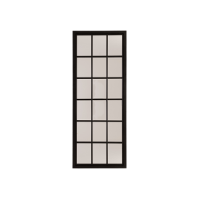 Tall Black Wooden Window Mirror