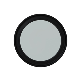 Black Wood Round Framed Mirror