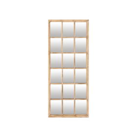 Tall Washed Wood Window Mirror