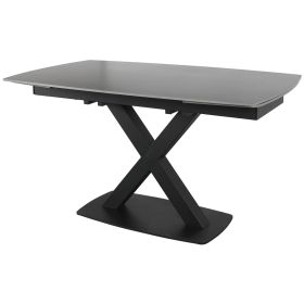 Corby Medium Extending Dining Table In Grey Stone