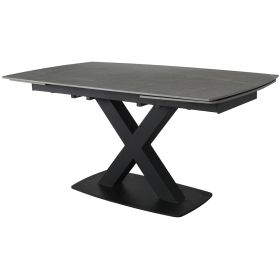 Corby Large Extending Dining Table In Grey Stone