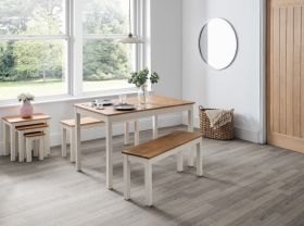 Julian Bowen Coxmoor Bench in Ivory & Oak