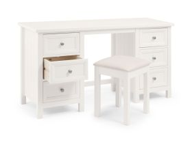 Julian Bowen Maine Dressing Table & Stool in Surf White