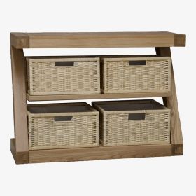 Z Basket Console Table in Solid Oak