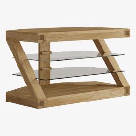 Z Corner TV Unit in Solid Oak