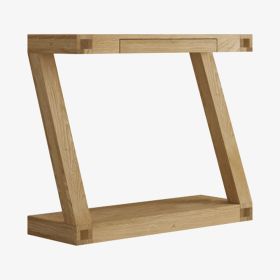 Z Hall Table in Solid Oak
