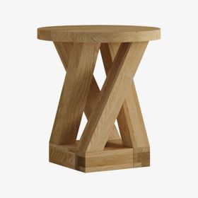 Z Round 4 Leg Lamp Table in Solid Oak