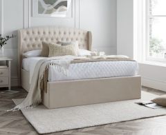 Warwick Natural Velvet Ottoman Bed - 5FT King Size