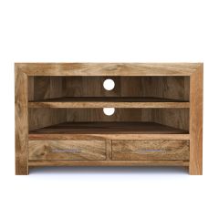 Varanasi Corner TV Unit in Natural Wood