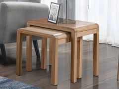 Julian Bowen Curve Nest of 2 Tables in Solid Oak