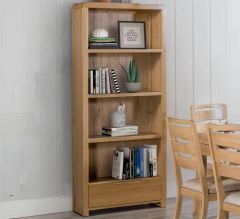 Julian Bowen Curve Oak Tall Bookcase in Solid Oak