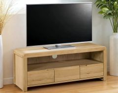 Julian Bowen Curve TV Unit in Solid Oak
