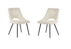 Julian Bowen Set Of 2 Iris Boucle Dining Chairs in Ivory