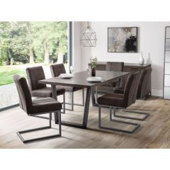 Julian Bowen Brooklyn Dining Table & Chairs Set in Dark Oak
