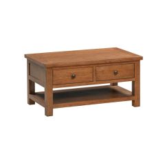 Harrogate Coffee Table with 2 Drawers in Rustic Oak