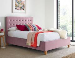 Kingham Pink Velvet Ottoman Bed in Double or King Size