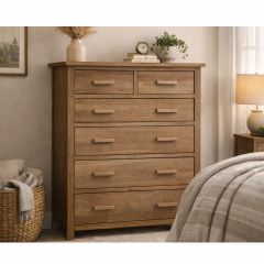 Opus Jumbo 4+2 Chest of Drawers in Solid Oak