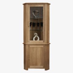 Opus Corner Display Unit in Solid Oak
