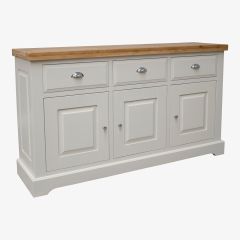 Homestyle Painted Deluxe Large Sideboard in Solid Oak & Grey