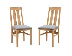 Julian Bowen Cotswold Chairs in Solid Oak - Set of 2
