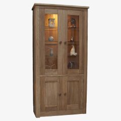 Torino 4 Door Library Unit in Solid Oak
