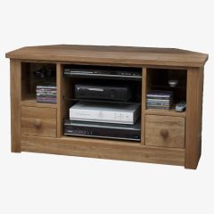 Torino Corner TV Unit in Solid Oak