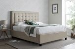 Brandon Oatmeal Fabric Ottoman Bed - Multiple Sizes