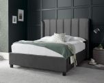 Aurora Grey Velvet Ottoman Bed - Double or King Size