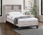 Julian Bowen Bali Bookcase Headboard Bed in Grey Oak