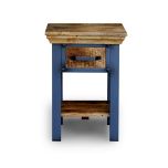 Mandi 1 Drawer Side Table in Rough Sawn Finish and Grey Base