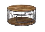 Mandi Large Coffee Table in Rough Sawn Finish and Grey Base