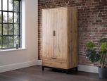 Julian Bowen Bali 2 Door 1 Drawer Wardrobe in Light Oak
