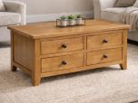 Julian Bowen Astoria 4 Drawer Coffee Table in Oak