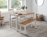 Julian Bowen Coxmoor Rectangular Dining Table in Ivory & Oak