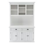 Halifax Coastal Hutch Unit with Adjustable Shelves in Brilliant White