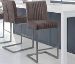 Julian Bowen Brooklyn Bar Stools in Charcoal Grey - Set of 2