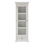 Provence French Country Glass Cabinet in Brilliant White